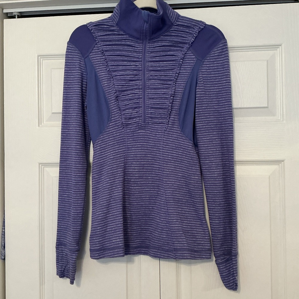 Lululemon Run Your Heart Out Pullover Women's Sz 4 Half Zip Purple Long Sleeve